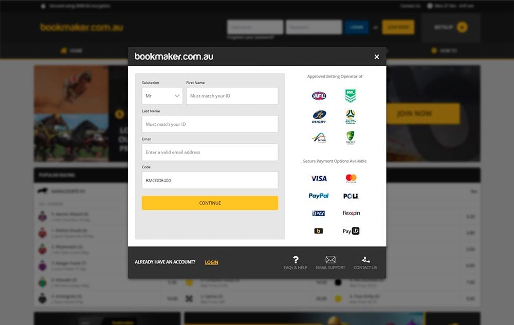Bookmaker register